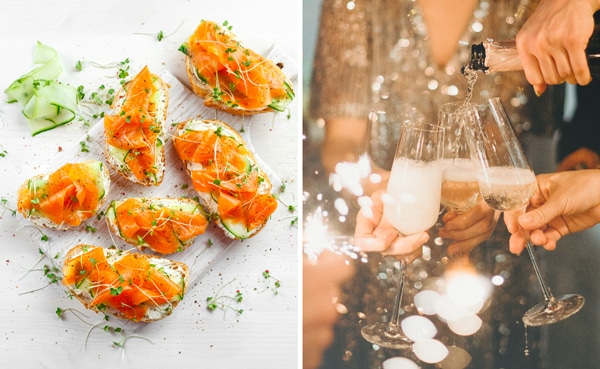 Toast saumon champagne