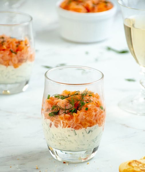 Tartare de saumon en verrine